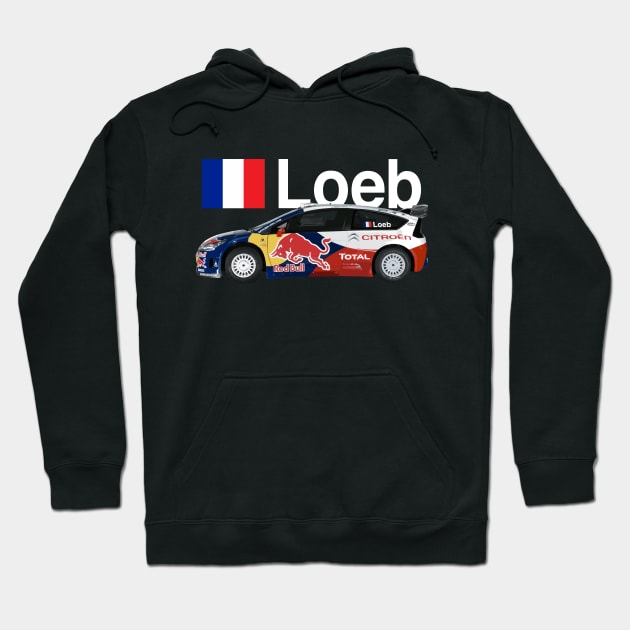 WRC CAR CITROEN Loeb C4 Sébastien winning Citroën C4 2008 Hoodie by cowtown_cowboy